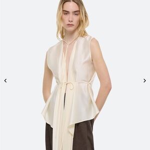 Helmut Lang Draped Silk Scarf Top